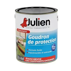 Castorama Goudron De Protection Pour Bois Et Métaux Ferreux Julien Noir Satiné 2,5L