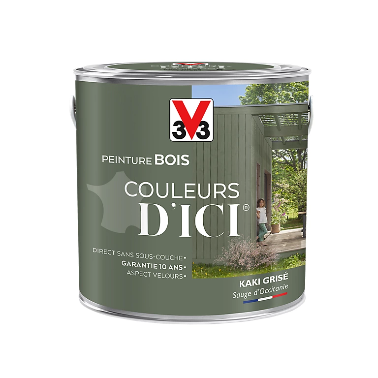 Castorama Peinture Bois Couleurs D'ici Kaki Grisé Velours V33 2L 3 Castorama Peinture Bois Couleurs D'ici Kaki Grisé Velours V33 2L