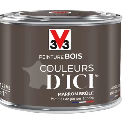Castorama Peinture Bois Couleurs D'ici Marron Brûlé Velours V33 0,125L