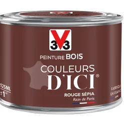 Castorama Peinture Bois Couleurs D'ici Rouge Sépia Velours V33 0,125L