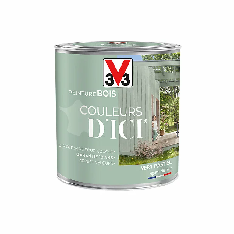 Castorama Peinture Bois Couleurs D'ici Vert Pastel Velours V33 0,5L 3 Castorama Peinture Bois Couleurs D'ici Vert Pastel Velours V33 0,5L