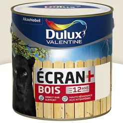 Castorama Peinture Bois Extérieur Ecran+ Bois Dulux Valentine Satin Blanc Crème RAL 9001 2L