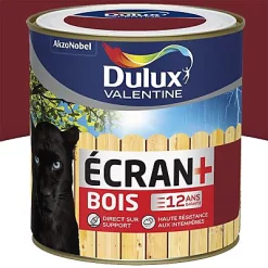 Castorama Peinture Bois Extérieur Ecran+ Bois Dulux Valentine Satin Rouge Basque RAL 3004 0,5L