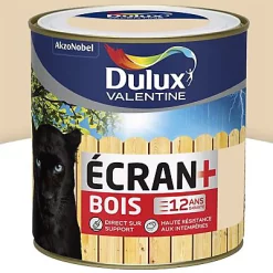 Castorama Peinture Bois Extérieur Ecran+ Bois Dulux Valentine Satin Sable Clair RAL 1015 0,5L