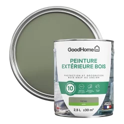 Castorama Peinture Bois Extérieur GoodHome Fermoy Vert Satin 2.5L