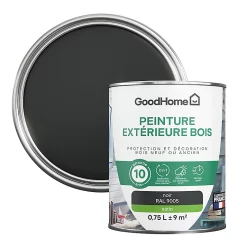 Castorama Peinture Bois Extérieur GoodHome Noir Satin 0.75L