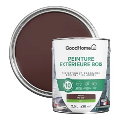 Castorama Peinture Bois Extérieur GoodHome Sendai Rouge Satin 2.5L