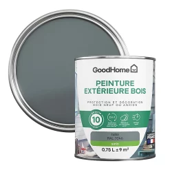 Castorama Peinture Bois Extérieur GoodHome Tulsa Gris Satin 0.75L