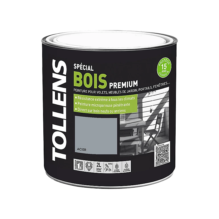 Castorama Peinture Bois Extérieur Premium Acier Satin Tollens 2L 3 Castorama Peinture Bois Extérieur Premium Acier Satin Tollens 2L