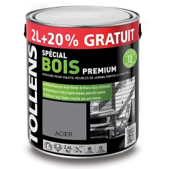 Castorama Peinture Bois Extérieur Premium Acier Tollens 2L + 20% Gratuit