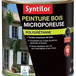 Castorama Peinture Bois Microporeuse Intérieur Extérieur Satiné Gris Basalte Syntilor 0,5L