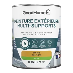 Castorama Peinture Extérieure Multi-supports GoodHome Almeria Jaune RAL 1004 0,75L