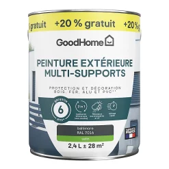 Castorama Peinture Extérieure Multi-supports GoodHome Anthracite Satin Gris RAL 7016 2L + 20% Gratuit