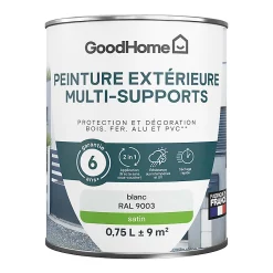Castorama Peinture Extérieure Multi-supports GoodHome Blanc RAL 9003 0,75L