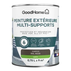 Castorama Peinture Extérieure Multi-supports GoodHome Cuenca Marron RAL 8028 0,75L