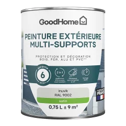 Castorama Peinture Extérieure Multi-supports GoodHome Inuvik Gris RAL 9002 0,75L