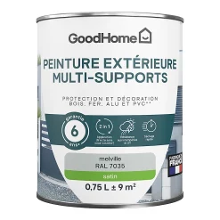 Castorama Peinture Extérieure Multi-supports GoodHome Melvil Gris RAL 7035 0,75L