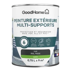 Castorama Peinture Extérieure Multi-supports GoodHome Noir RAL 9005 0,75L
