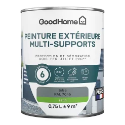 Castorama Peinture Extérieure Multi-supports GoodHome Tulsa Gris RAL 7046 0,75L