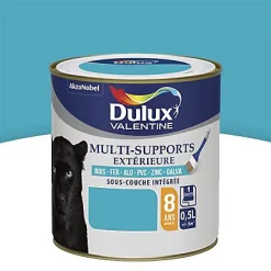 Castorama Peinture Multi Supports Extérieure Garantie 8 Ans Dulux Valentine Satin Bleu Turquoise 0,5L