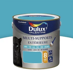 Castorama Peinture Multi Supports Extérieure Garantie 8 Ans Dulux Valentine Satin Bleu Turquoise 2L