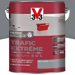 Castorama Peinture Sol Intérieur Extérieur Trafic Extrême V33 Gris Foncé 5L