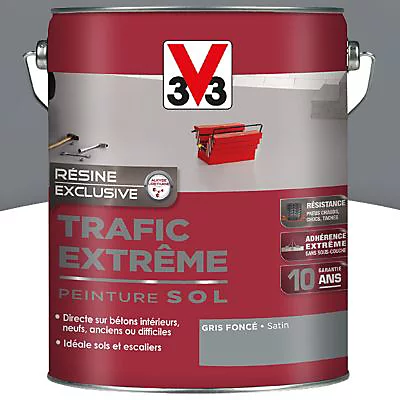 Castorama Peinture Sol Intérieur Extérieur Trafic Extrême V33 Gris Foncé 5L 3 Castorama Peinture Sol Intérieur Extérieur Trafic Extrême V33 Gris Foncé 5L