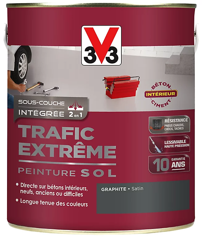 Castorama Peinture Sol Intérieur Trafic Extrême V33 Graphite Satiné 2,5L 3 Castorama Peinture Sol Intérieur Trafic Extrême V33 Graphite Satiné 2,5L
